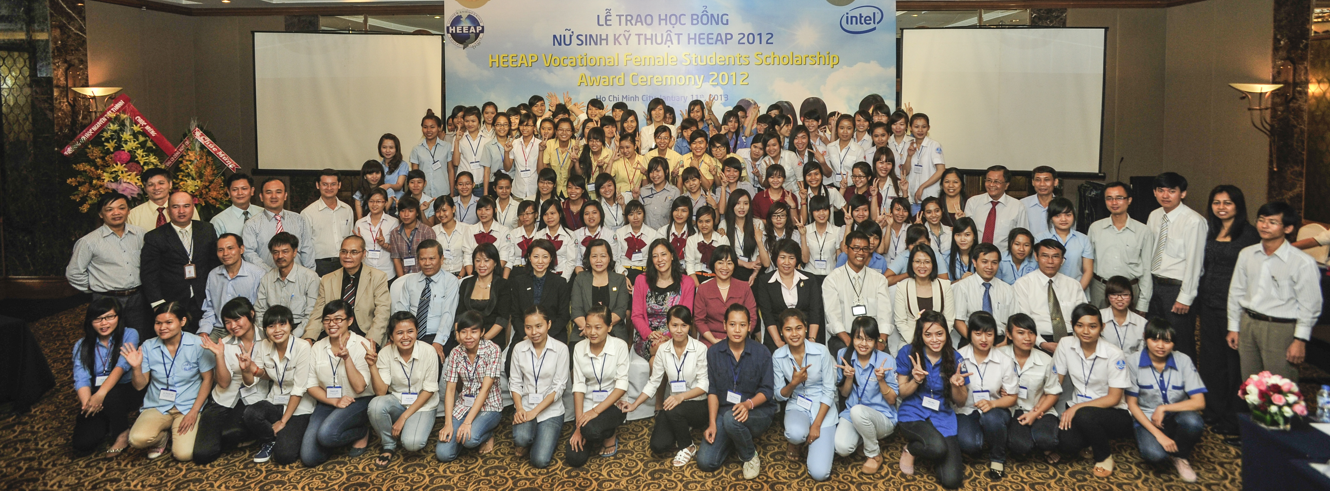 The first recipients of awards through the HEEAP Vocational Female Students Scholarship program were recognized at a ceremony held in Vietnam on January 11, 2013.