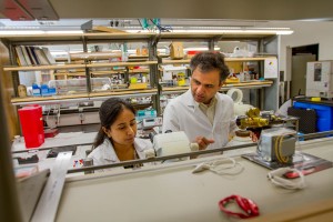 Jit Muthuswamy (right) and fellow researchers are working to create reliable and intelligent neural interfaces to improve diagnosis, treatment and prevention of brain disorders. Muthuswamy is an associate professor of bioengineering in the School of Biological and Health Systems Engineering.