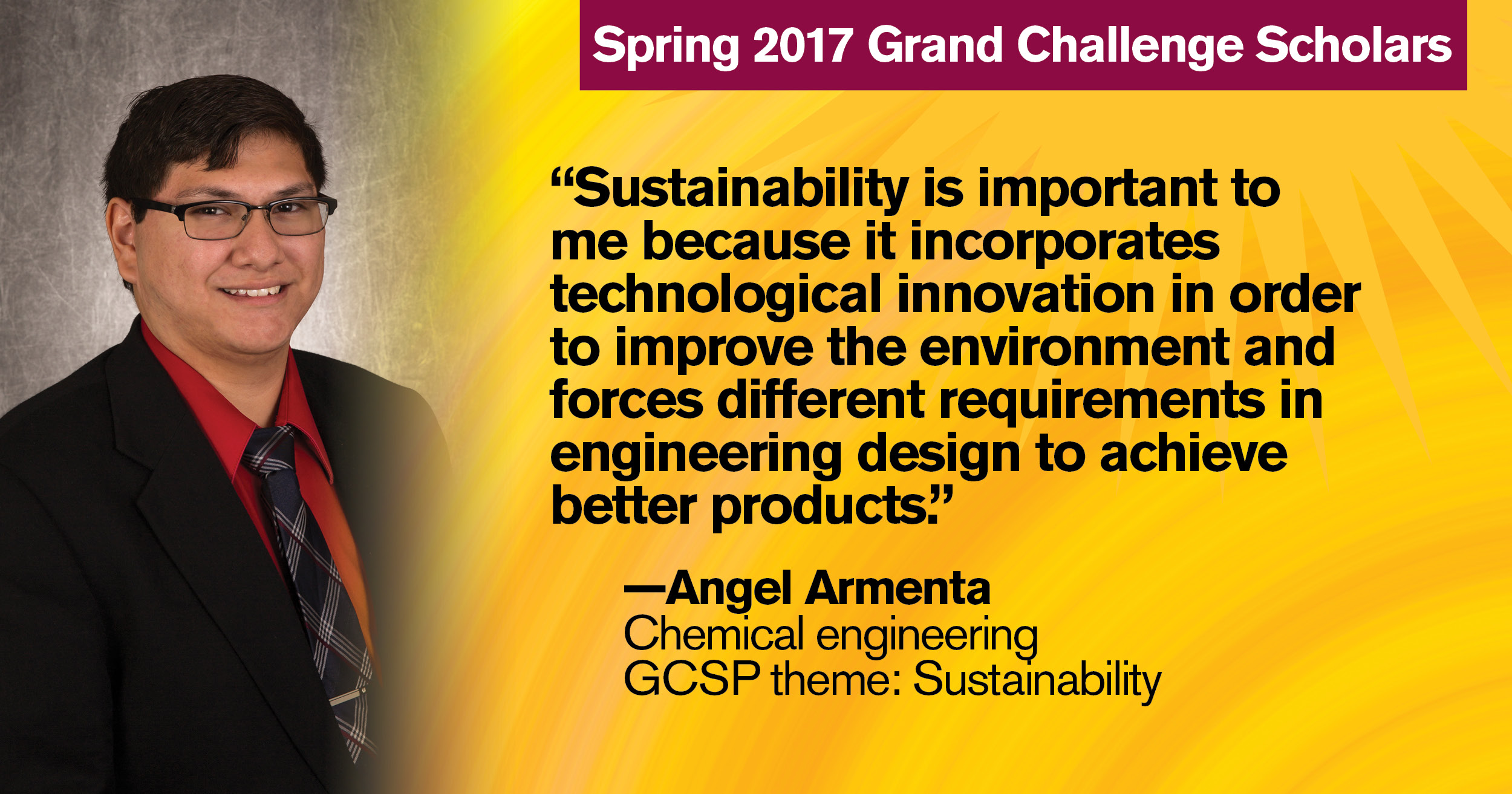 Spring 2017 Grand Challenge Scholar Angel Armenta