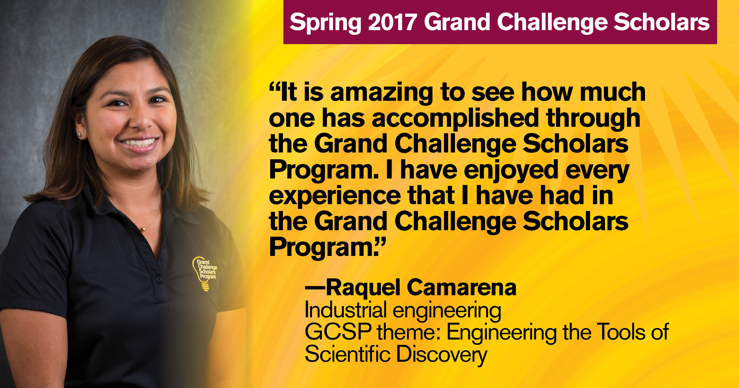 Spring 2017 Grand Challenge Scholar Raquel Camarena
