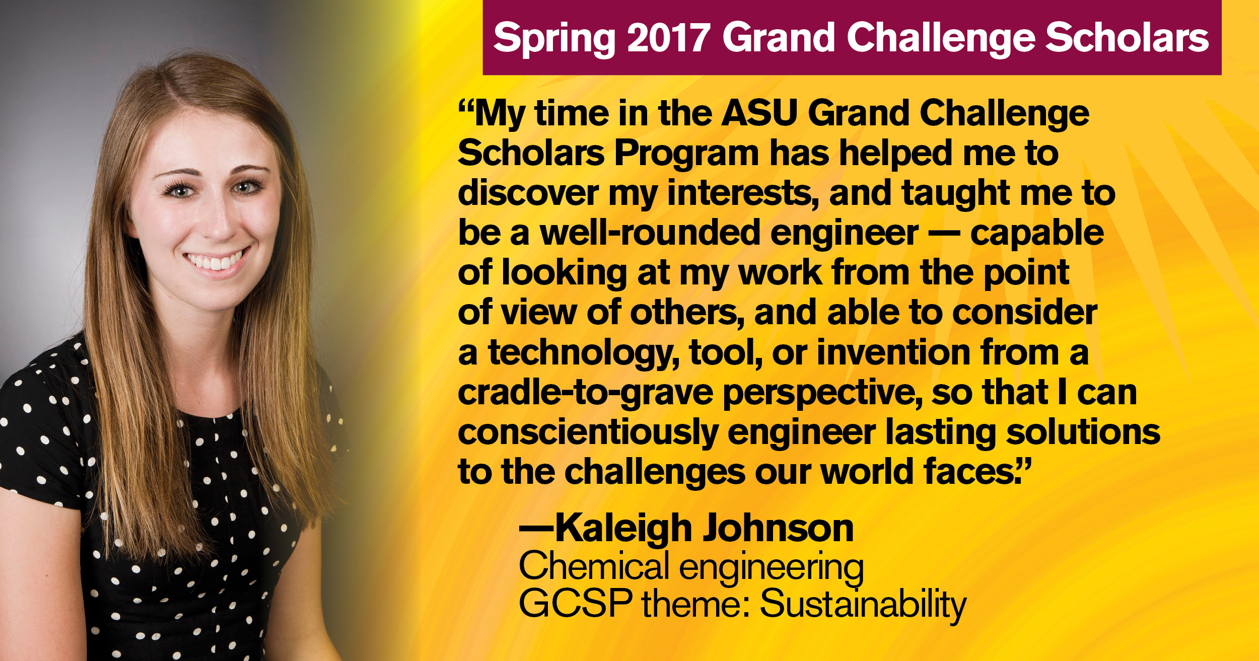 Spring 2017 Grand Challenge Scholar Kaleigh Johnson