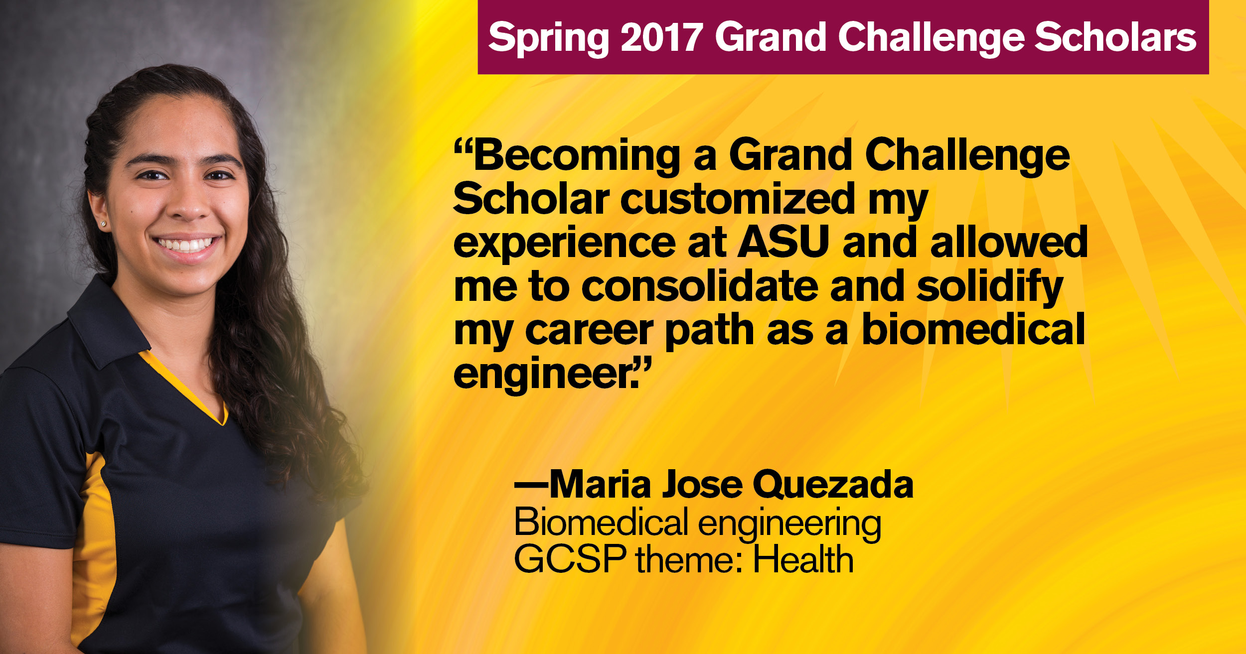 Spring 2017 Grand Challenge Scholar Maria Jose Quezada