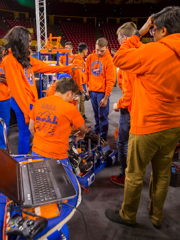 Robots battle for FIRST Robotics Competition State Championship