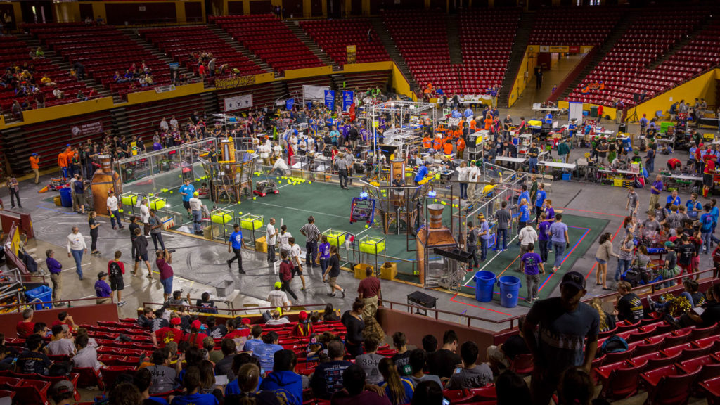 Robots battle for FIRST Robotics Competition State Championship