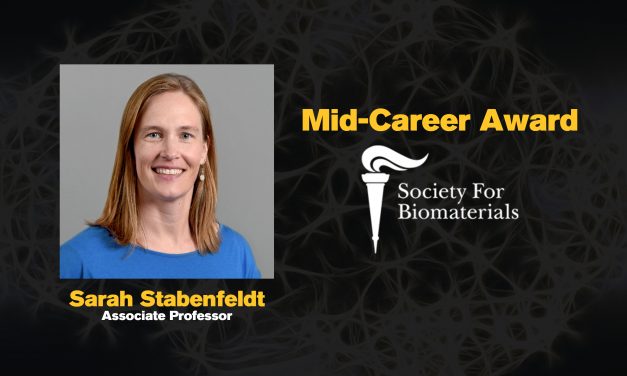 Stabenfeldt receives Society For Biomaterials Mid-Career Award