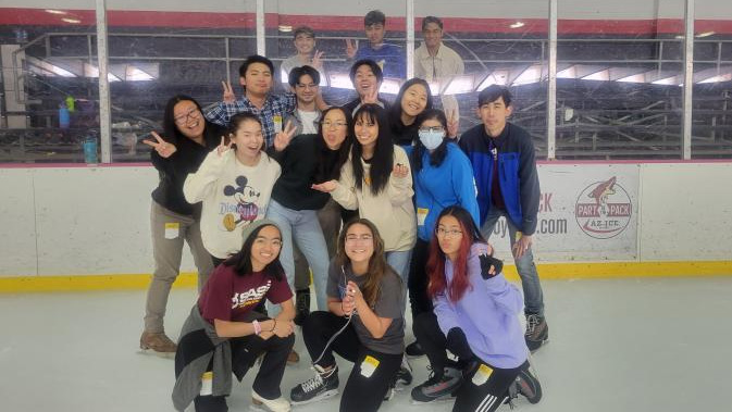 ASU Society of Asian Scientists and Engineering members ice skating