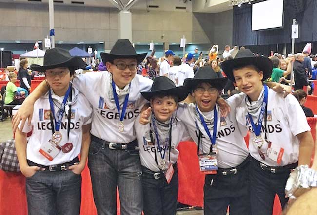 Five young students at a Arizona FIRST LEGO League event