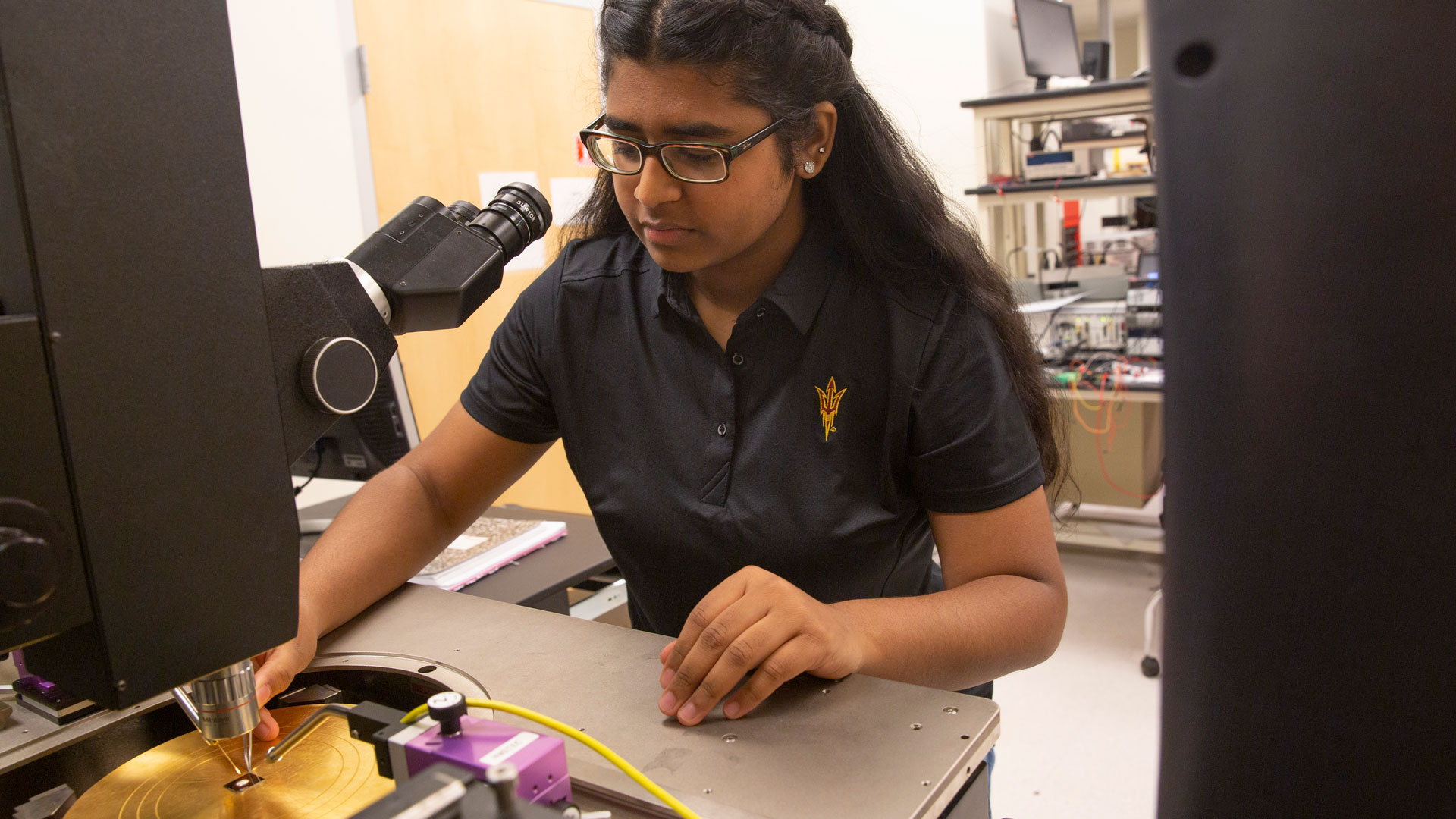 Electrical engineering student Sritharini Radhakrishnan is researching memristors through FURI in the Ira A. Fulton Schools of Engineering at ASU.