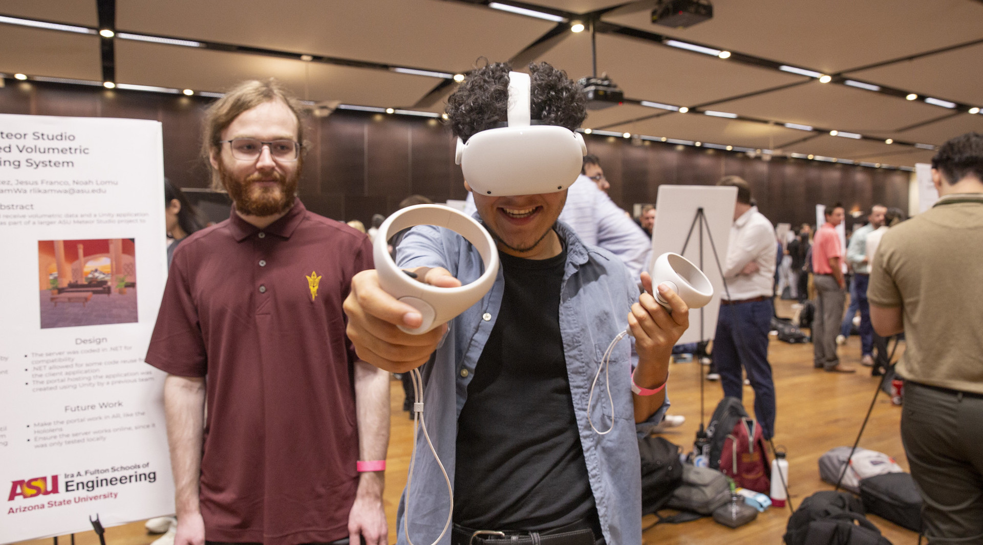 student using a virtual reality headset