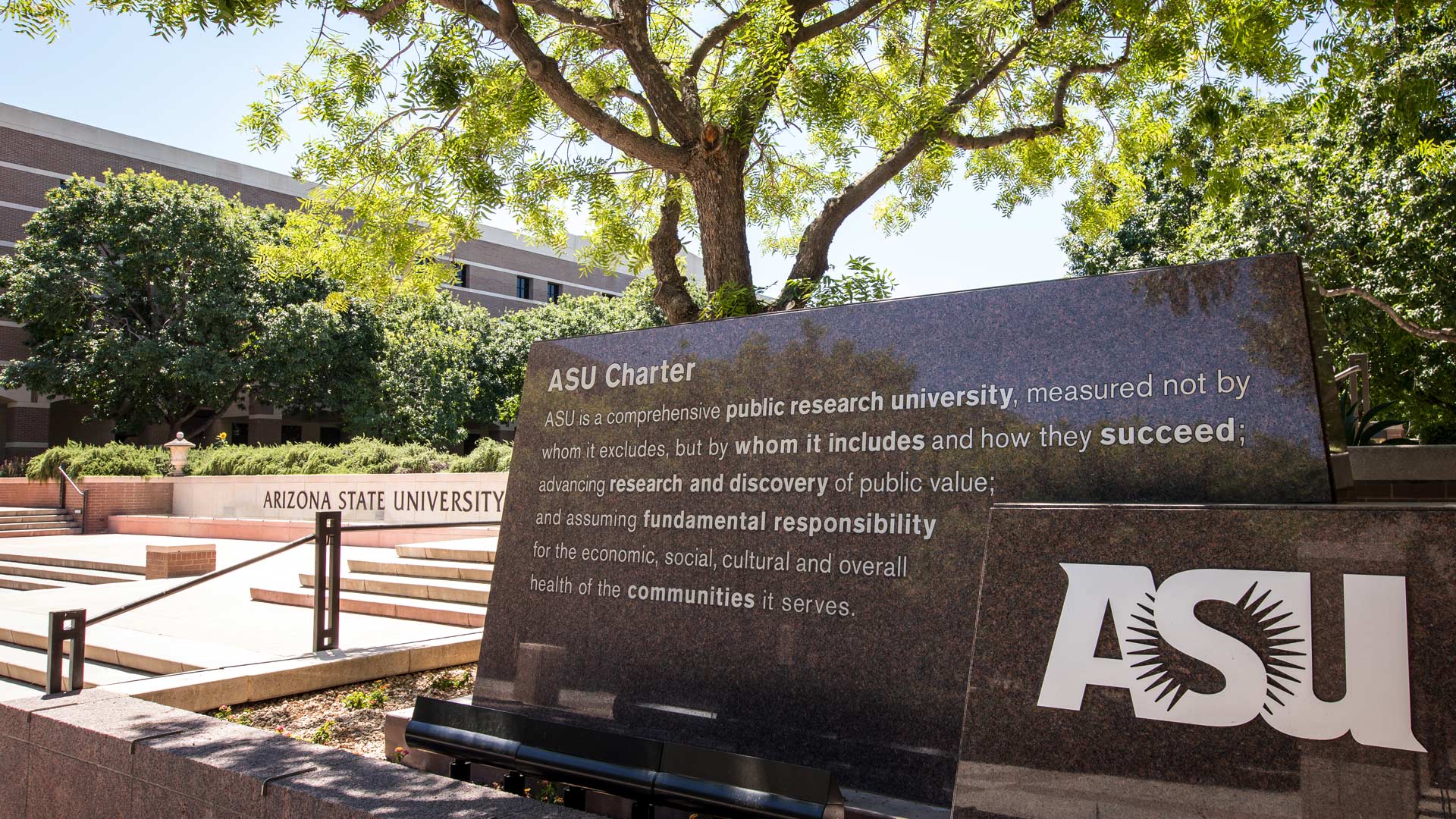 ASU Charter monument on ASU West campus