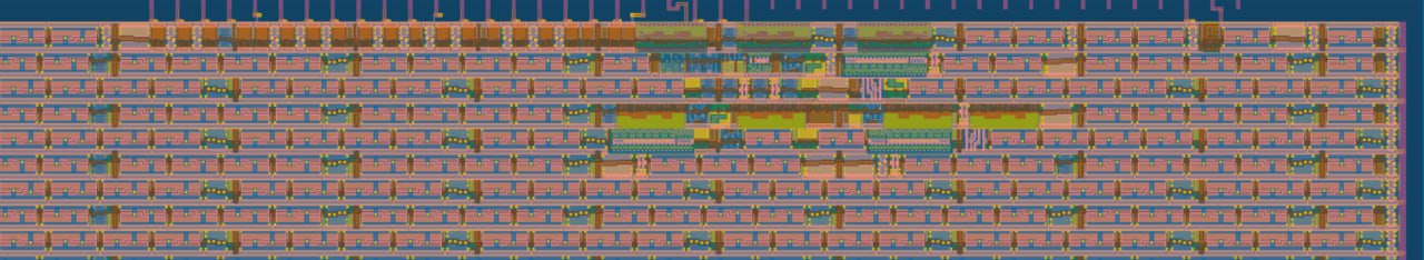 computer generated image of a semiconductor chip layout