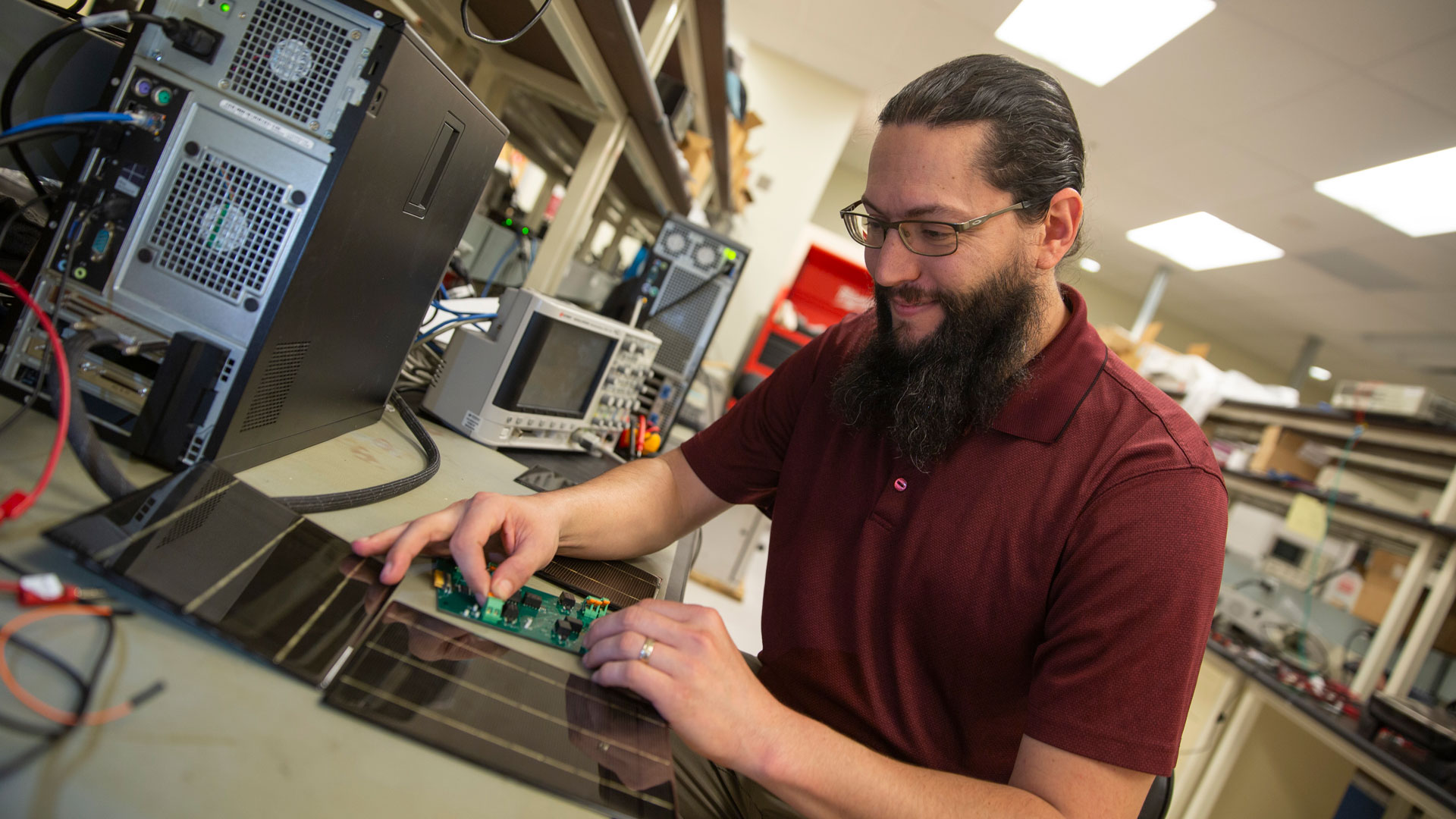 FURI student researcher Patrick Shea Jr. works in the lab.