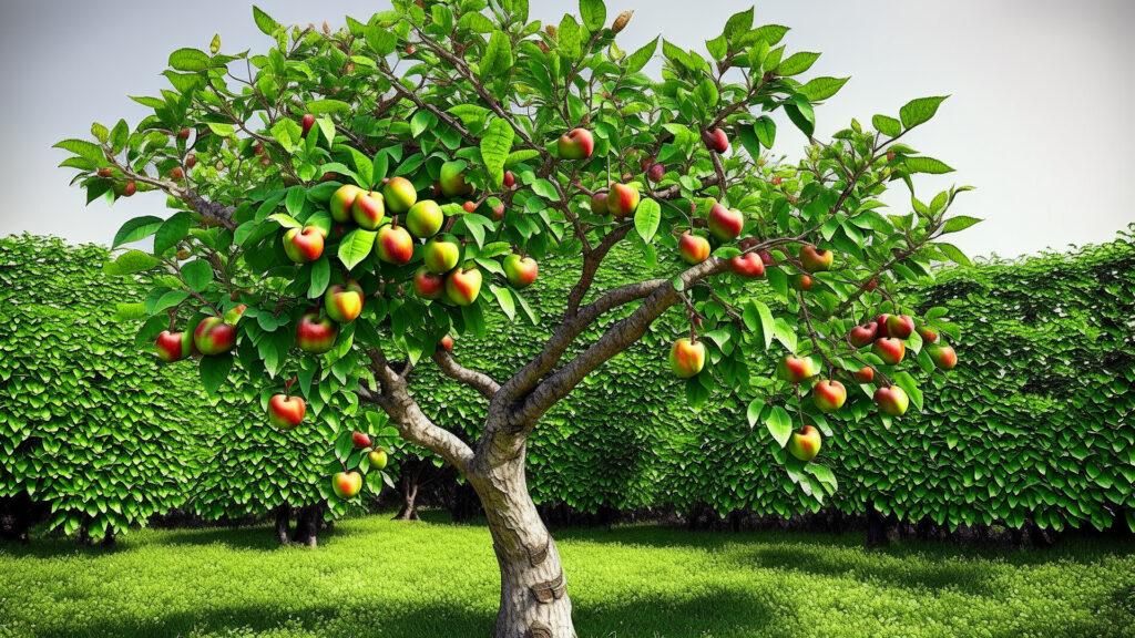AI generated image of an apple tree