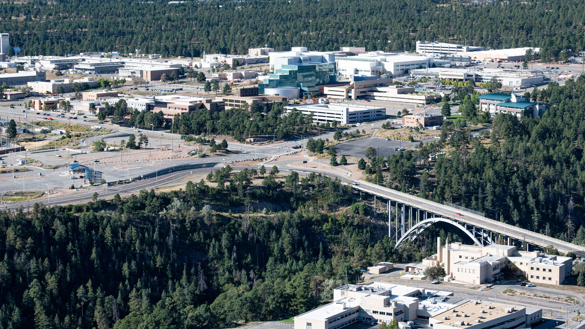 aerial view of Los Alamos National Laboratory