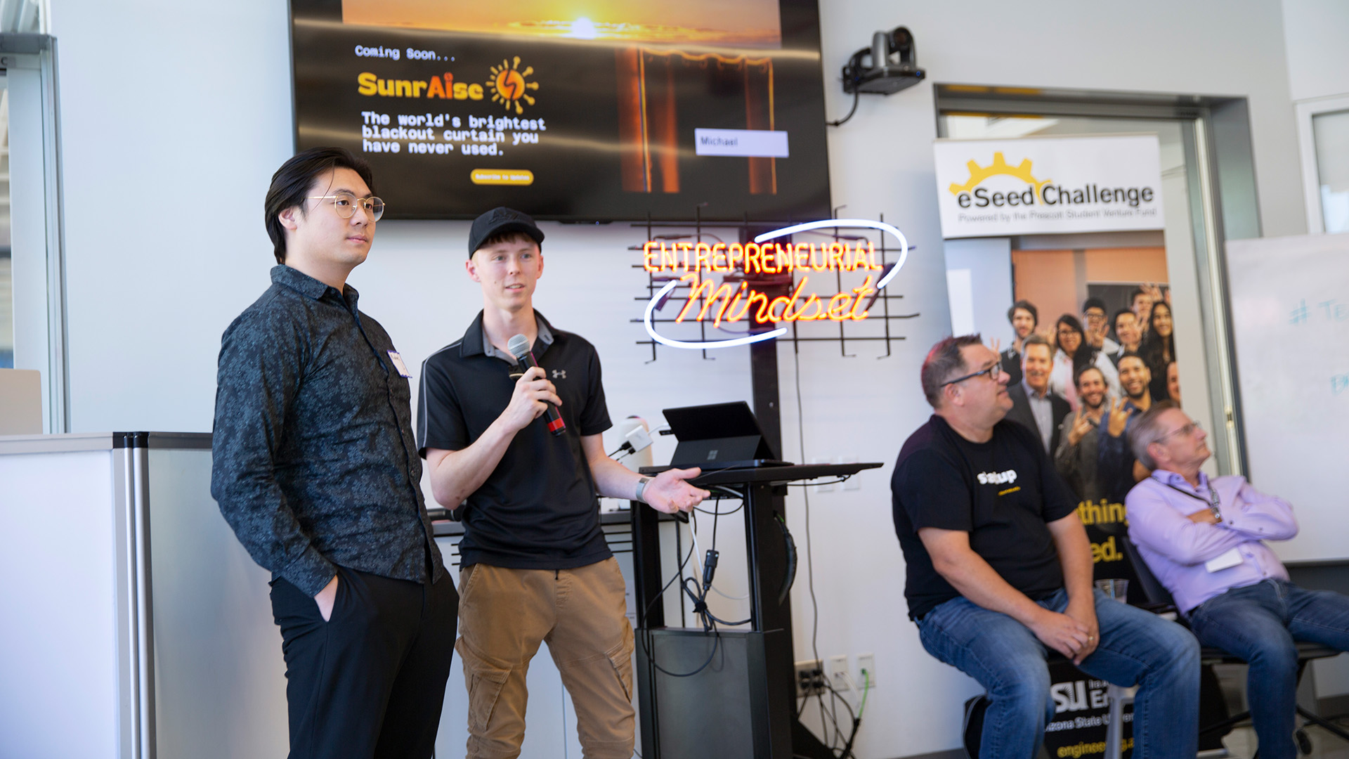 Student entrepreneurs pitch their venture at the ASU Techiepalooza event.