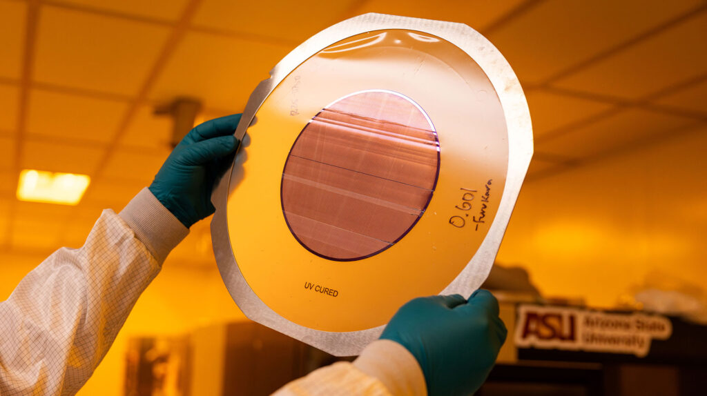 a wafer inside a cleanroom