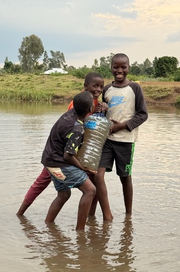 Three boys in Kenya
